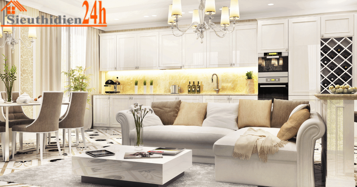 Đèn Trang Trí Phòng Bếp Chùm Pha Lê