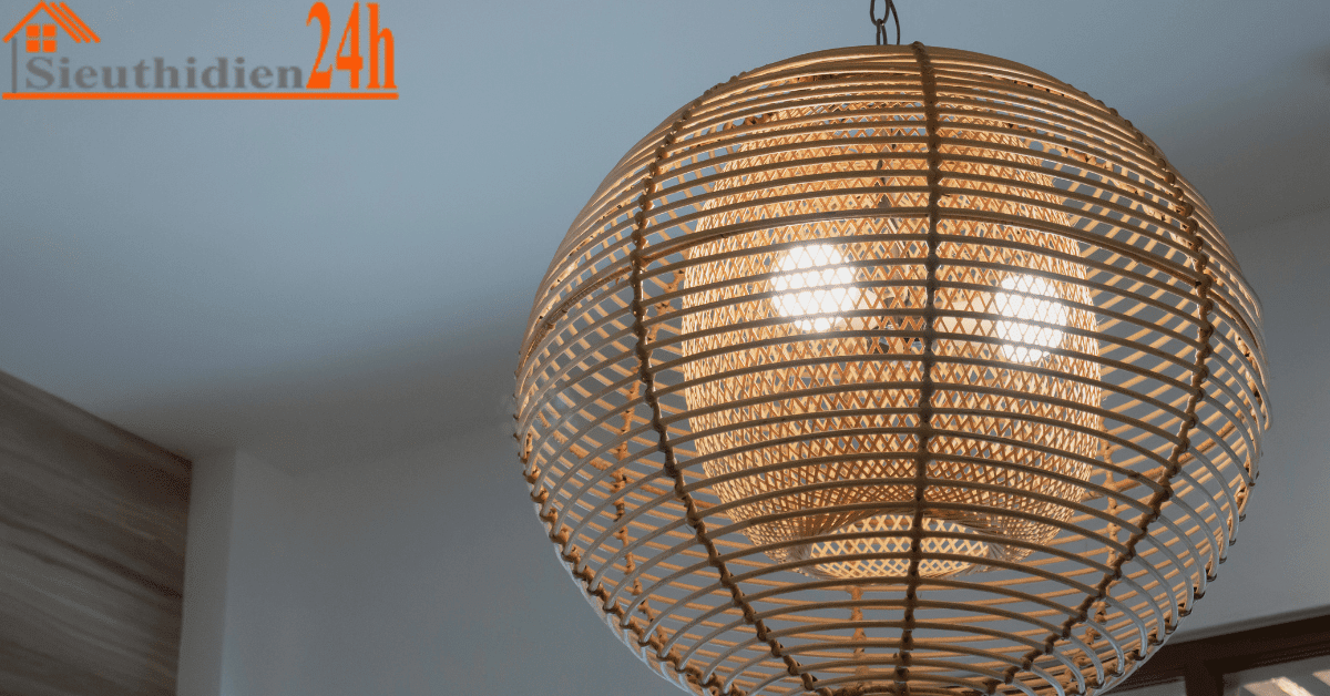 Đèn Trần Thả Chất Liệu Mây, Tre Đan