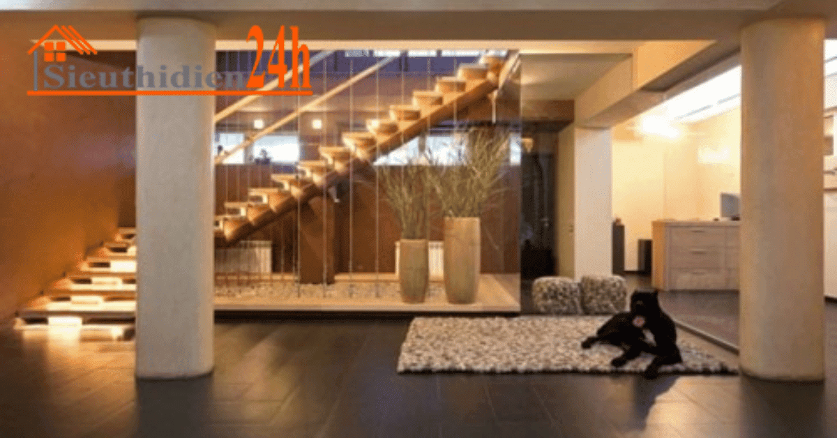 Đối với khu vực ban công, cầu thang