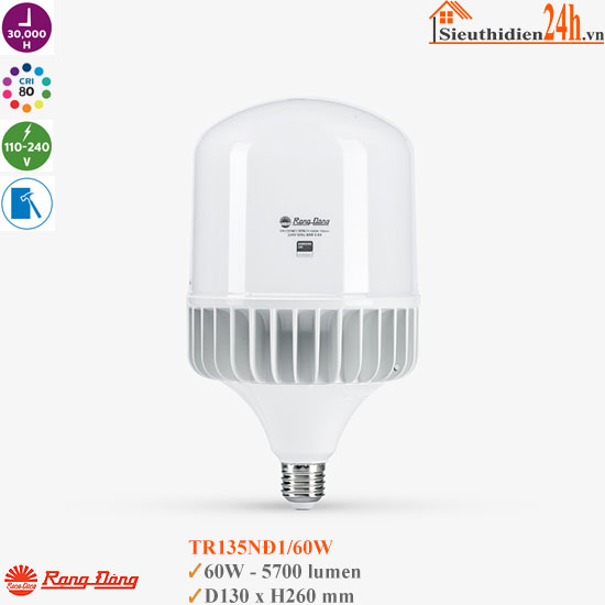 Bóng Đèn Led Rạng Đông TR135NĐ1/60W E27