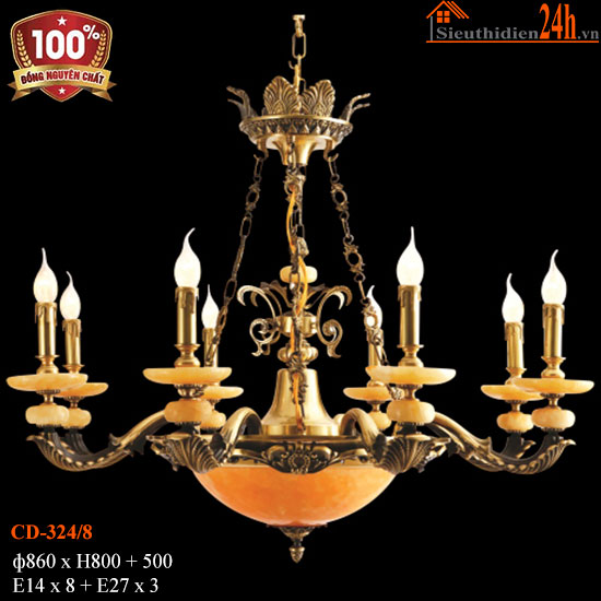 Đèn Chùm Đồng Euroto CD-324/8
