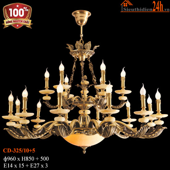 Đèn Chùm Đồng Euroto CD-325/10+5