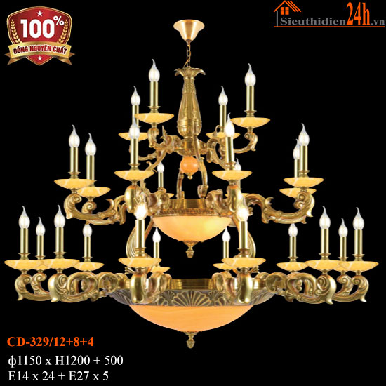 Đèn Chùm Đồng Euroto CD-329/12+8+4