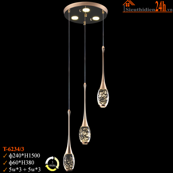 Đèn Thả Pha Lê Euroto T-6234/3