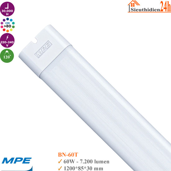 Đèn Led Bán Nguyệt Oval MPE BN-60T 60W 1m2