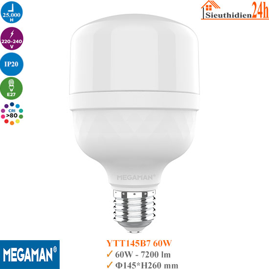 Bóng đèn Led Trụ Megaman YTT145B7 60W
