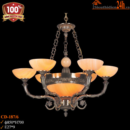 Đèn Chùm Đồng Euroto CD-187/6