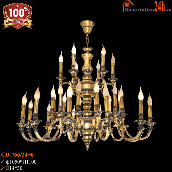 Đèn Chùm Đồng Euroto CD-766/24+6