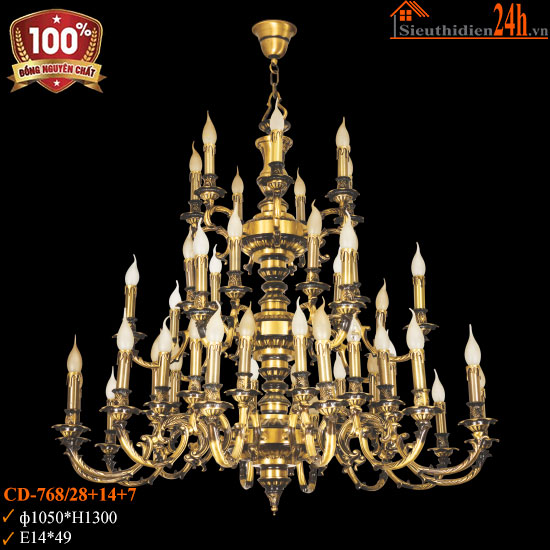 Đèn Chùm Đồng Euroto CD-768/28+14+7