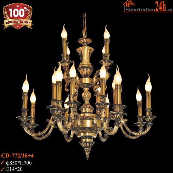 Đèn Chùm Đồng Euroto CD-772/16+4