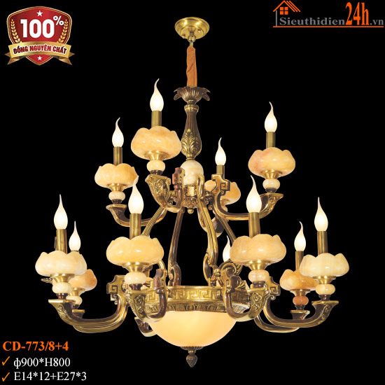 Đèn Chùm Đồng Euroto CD-773/8+4