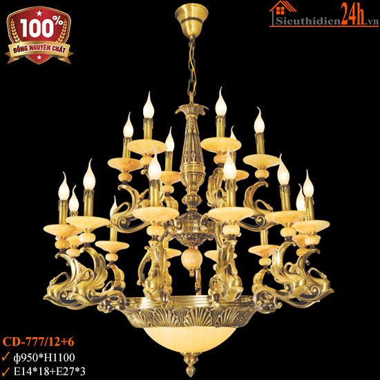 Đèn Chùm Đồng Euroto CD-777/12+6
