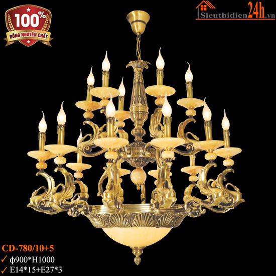 Đèn Chùm Đồng Euroto CD-780/10+5