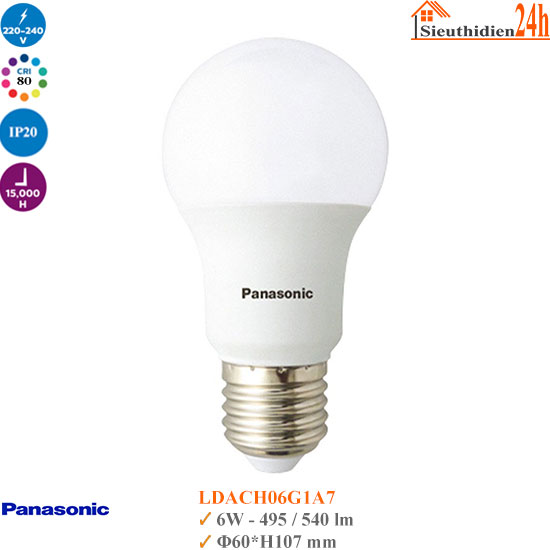 Bóng Đèn Led Bulb Panasonic A1 LDACH06DG1A7 6W