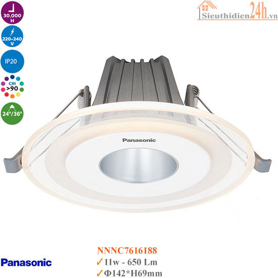 Đèn Spotlight Âm Trần Panasonic LGP NNNC7616188 11W Viền Lớn