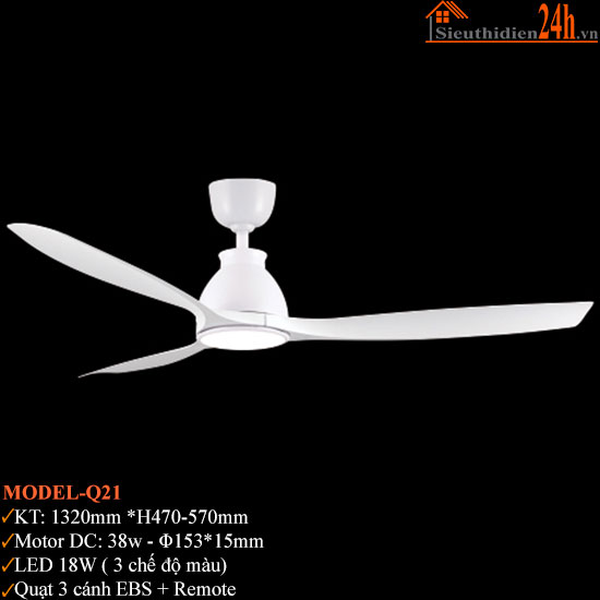 Quạt Trần Đèn Euroto Model-Q21
