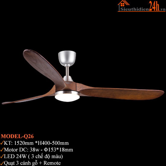 Quạt Trần Đèn Euroto Model-Q26