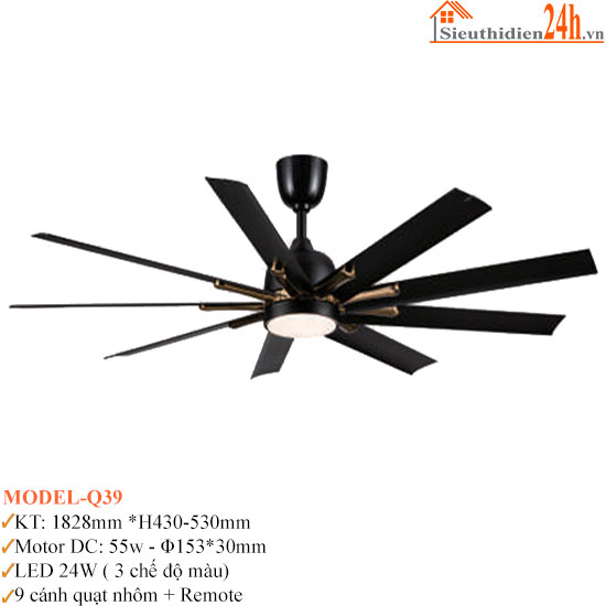 Quạt Trần Đèn Euroto Model-Q39