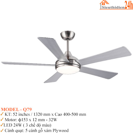 Quạt Trần Đèn Euroto Model-Q79