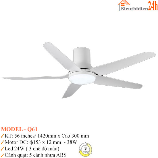 Quạt Trần Đèn Euroto Model-Q61