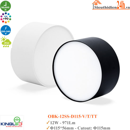 Đèn Ống Bơ KingLed Agate OBK-12SS-D115 12W