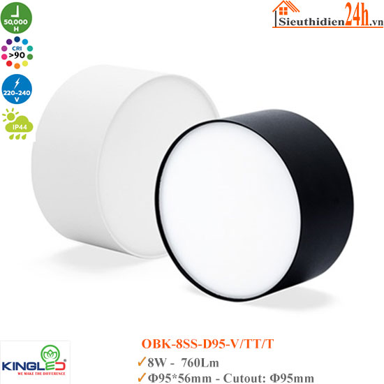 Đèn Ống Bơ KingLed Agate OBK-8SS-D95 8W