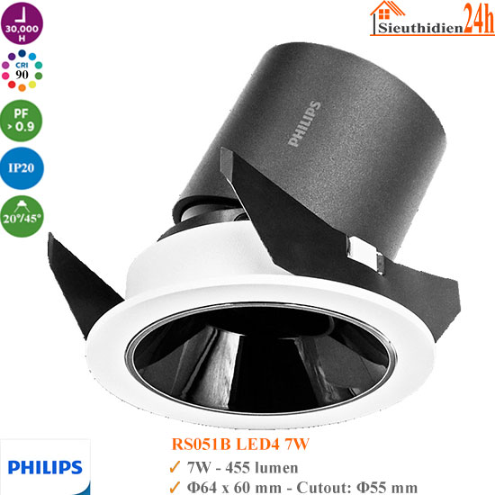 Đèn Spotlight Âm Trần Philips RS051B LED4 7W