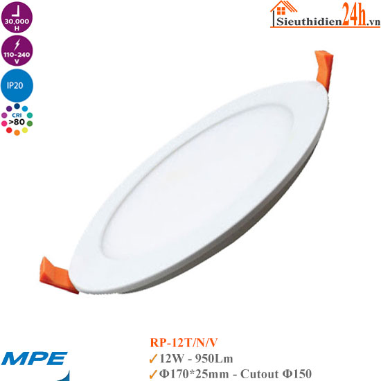 Đèn LED Âm Trần MPE RP-12T 12W