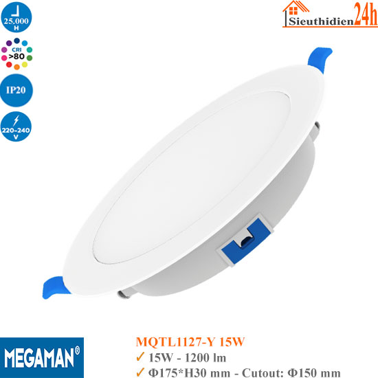 Đèn Led Âm Trần Megaman Essential MQTL1127-Y-15W