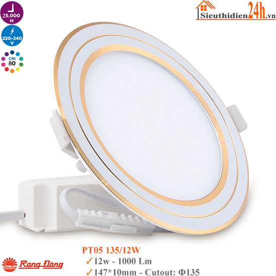 Đèn Led Âm Trần Siêu Mỏng Rạng Đông PT05 135/12W