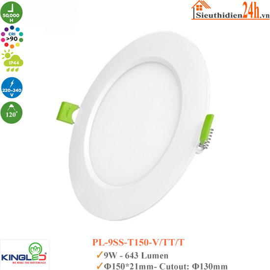 Đèn Led Âm Trần Siêu Mỏng KingLed Pearl PL-9SS-T150 9W