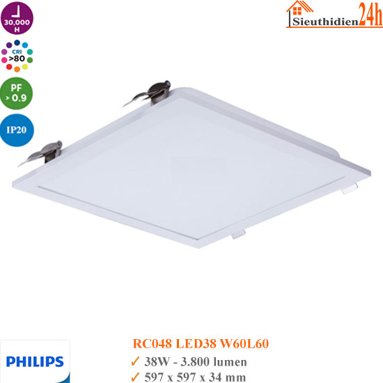 Đèn Led Panel Philips RC048V G2 Led38 W60L60