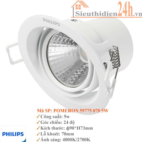 Đèn Spotlight Âm Trần Philips 59775 POMERON 070 5W