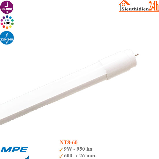 Bóng Đèn Led Tuýp MPE NT8-60 9w