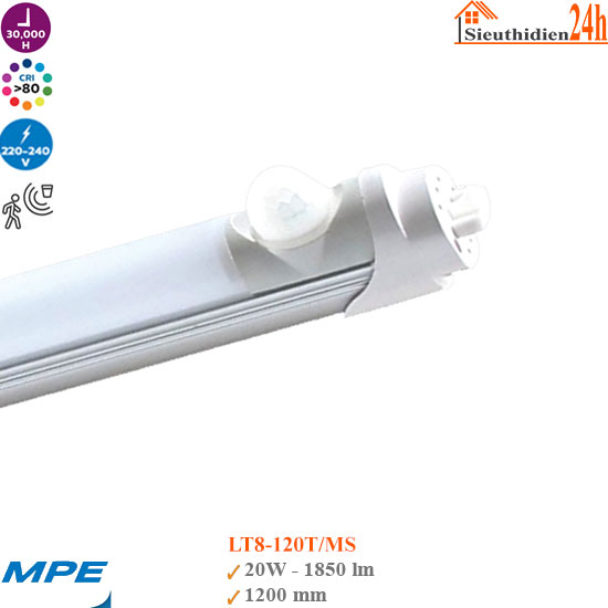 Bóng Đèn Led Tuýp Cảm Biến MPE LT8-120T/MS 20w