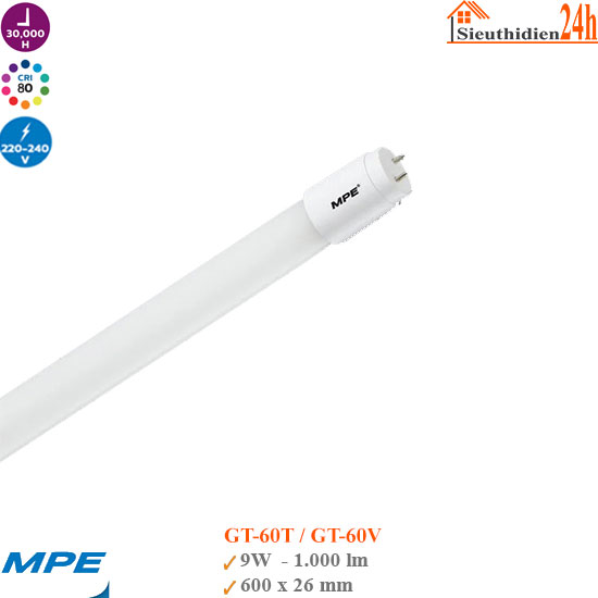 Bóng Đèn Led Tuýp MPE GT-60 9w