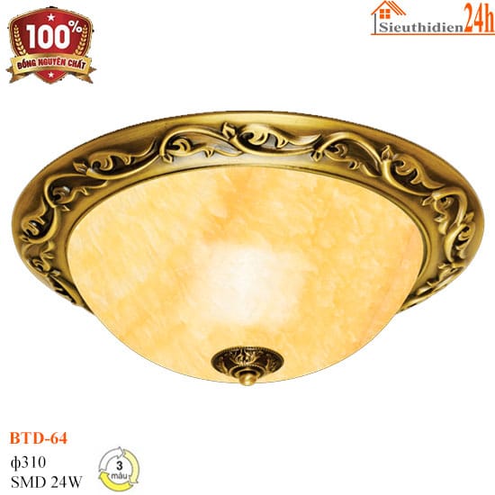 Đèn Ốp Trần Đồng Euroto BTD-64