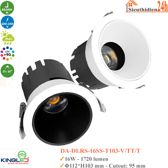 Đèn Spotlight Âm Trần KingLed Zircon DA-DLRS-16SS-T103 16W