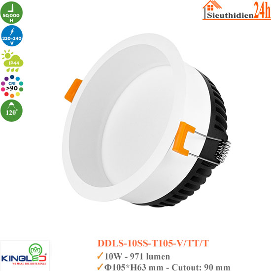 Đèn Led Âm Trần KingLed Diamond Chóa Sâu DDLS-10SS-T105 10W
