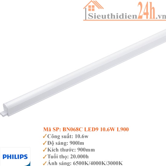 Bộ Đèn Tuýp T5 Philips BN068C Led9 10.6w L900