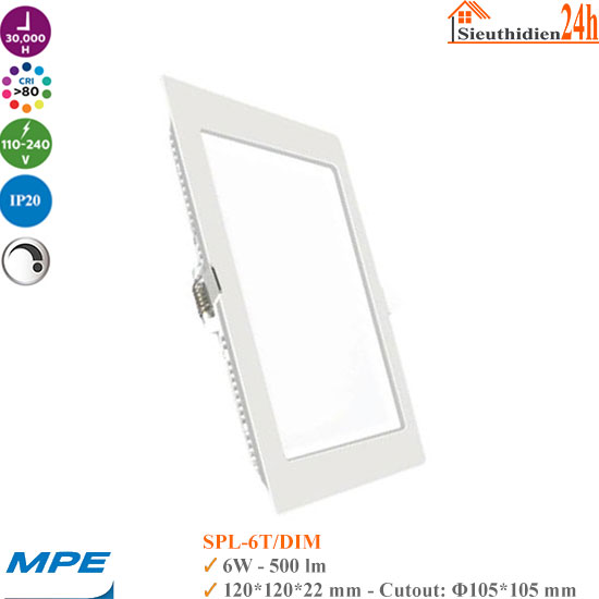 Đèn LED Âm Trần MPE SPL-6W DIM