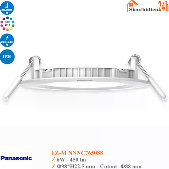 Đèn Led Âm Trần Siêu Mỏng Panasonic EZ-M 6W