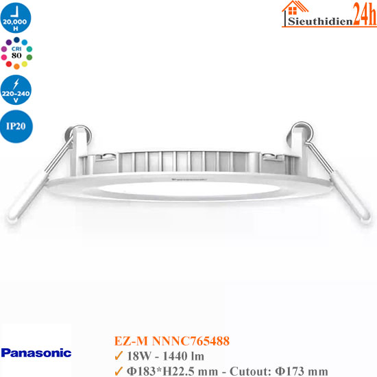 Đèn Led Âm Trần Siêu Mỏng Panasonic EZ-M 18W