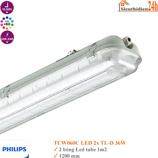 Máng Chống Thấm Philips TCW060C 2xTLED L1200