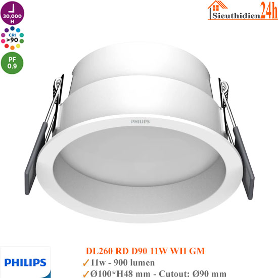 Đèn Led Âm Trần Philips Becken DL260 D90 11W