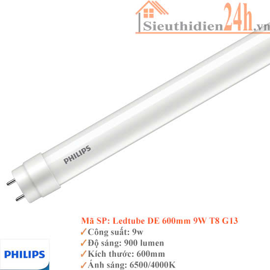 Bóng Đèn Led 60cm Philips Ledtube DE 9W T8