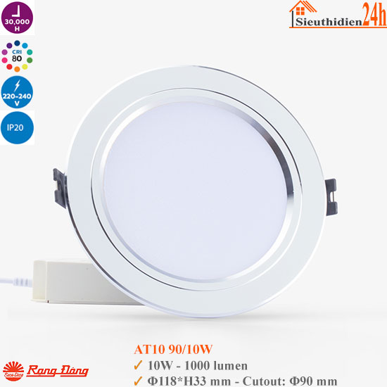 Đèn Led Âm Trần Rạng Đông AT10 10W