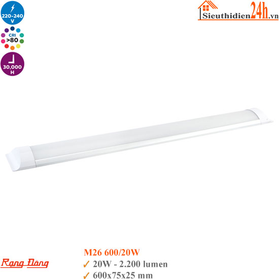 Đèn Led bán nguyệt Rạng Đông M26 600/20W