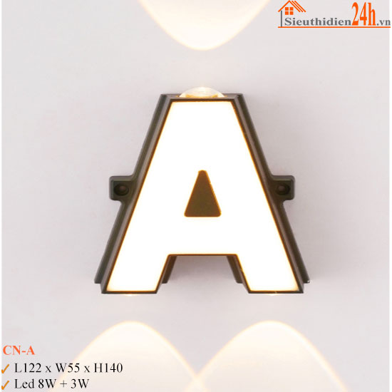 Đèn Tường Ngoài Trời Bảng Chữ Cái A-Z Euroto CN-A