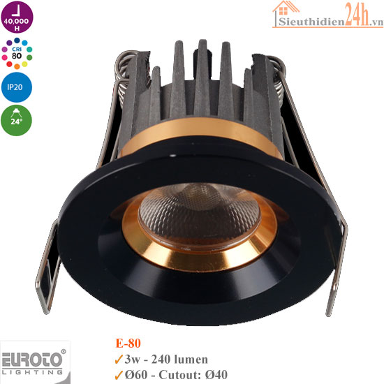 Đèn Spotlight Âm Trần Mini Euroto E-80